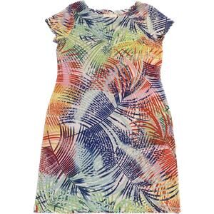 Pappagallo Womens Dress Size Medium Bright Tropical Print Stretch Resort Travel